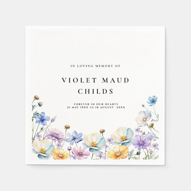 Guardanapo De Papel comemoração do funeral floral (Frente)