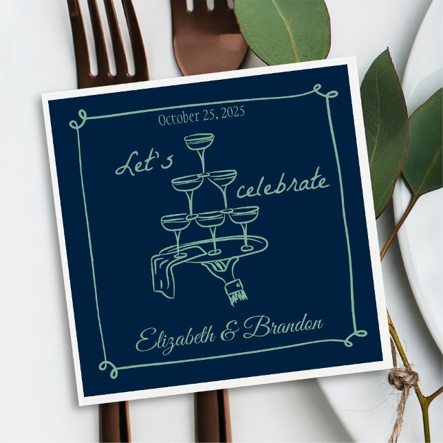 Guardanapo De Papel Comemoração do Vamos Moderno Casamento Personaliza (Criador carregado)