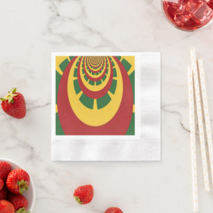 Guardanapo De Papel Comemorando Com Cores Vermelho Dourado Verde