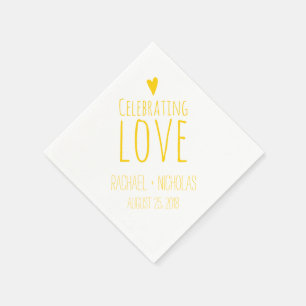 Guardanapo De Papel Comemorando o casamento amarelo do amor