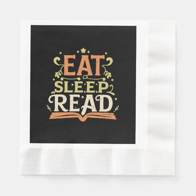 Guardanapo De Papel Comer Dormir Ler, Leitura Divertida (Frente)