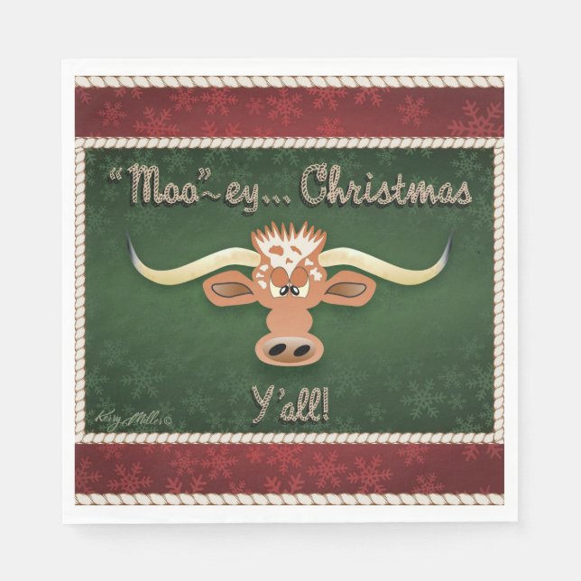 Guardanapo De Papel Comical Longhorn Steer (Frente)