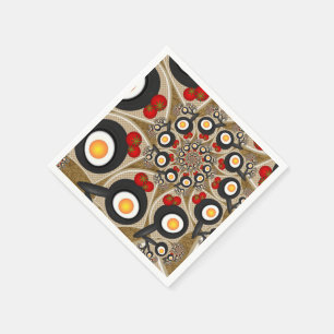 Guardanapo De Papel Comida Engraçada De Arte Fractal, Tomates, Ovos