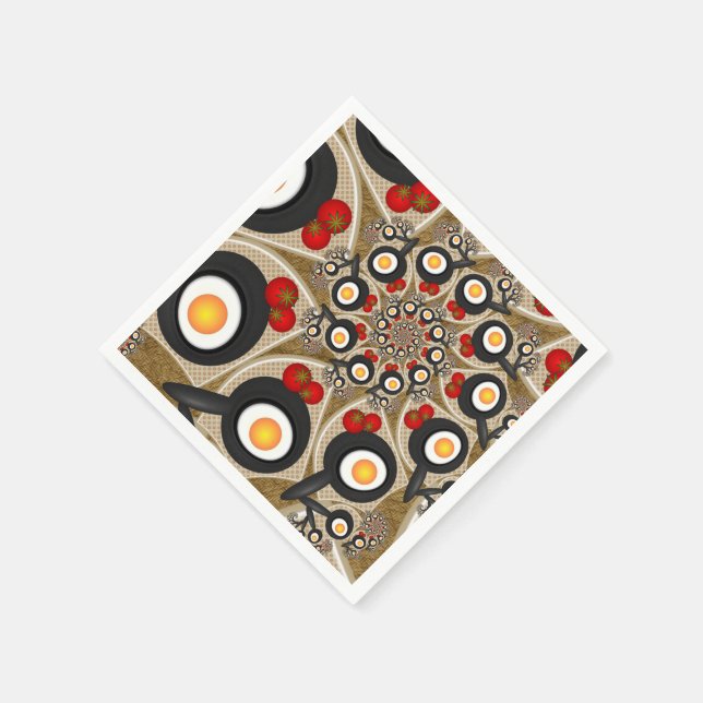 Guardanapo De Papel Comida Engraçada De Arte Fractal, Tomates, Ovos (Canto)