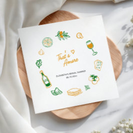 Guardanapo De Papel Comida Italiana Rústica Isso É Amor Amarelo Verde