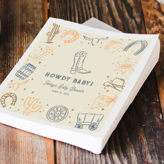 Guardanapo De Papel Como vai, Bebê Chá de Bebê Caubói Ocidental