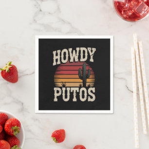 Guardanapo De Papel Como vai Putos Cacto Engraçado Retro Vintage
