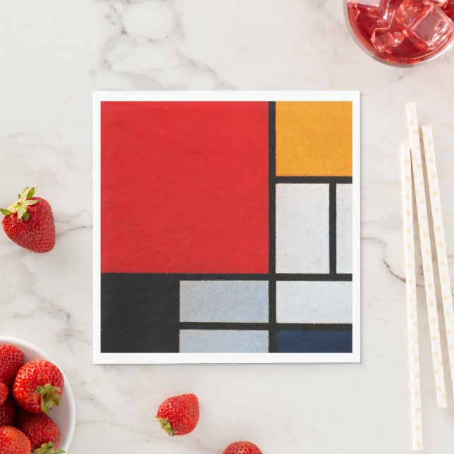 Guardanapo De Papel Composição com Grande Plano Vermelho (Insitu)
