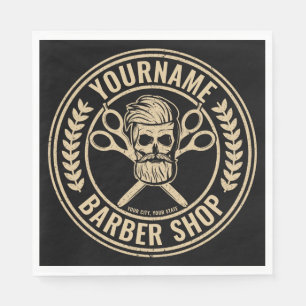 Guardanapo De Papel Compro de Barber Personalizado Skull Rockabilly Sa