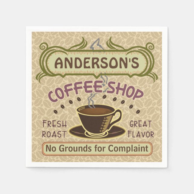 Guardanapo De Papel Compro de café com a taça Crie o seu (Frente)