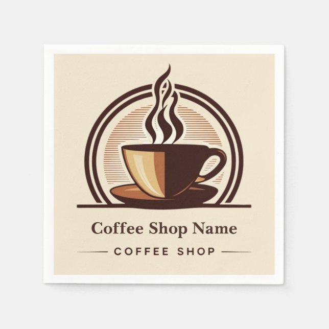 Guardanapo De Papel Compro profissional Compro Mínimo Moderno do Café (Frente)