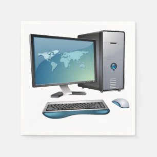 Guardanapo De Papel Computador desktop com monitor, teclado e mouse