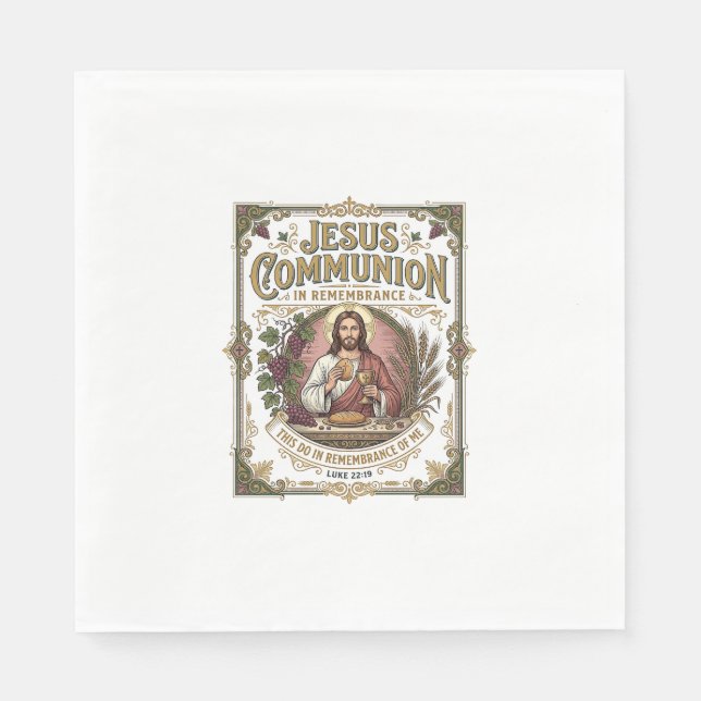 Guardanapo De Papel Comunhão de Jesus Comunhão de Jesus Fé Cristã Vi (Frente)