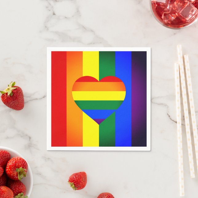 Guardanapo De Papel Comunidade Rainbow Heart & Pride Rainbow Flag /LGB (Insitu)