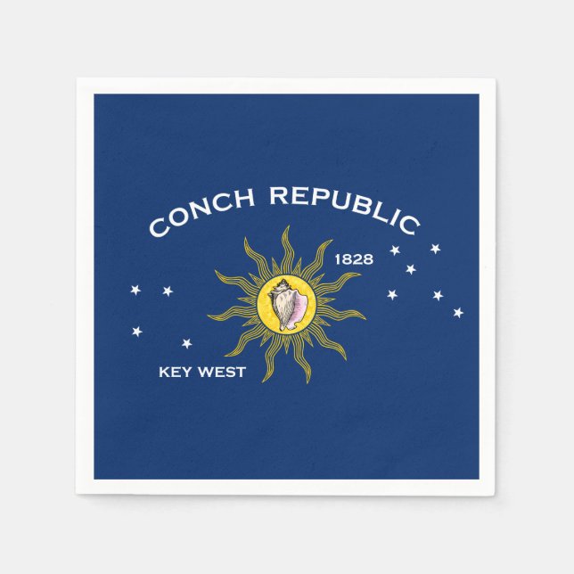 Guardanapo De Papel Conch Republic Flag Key West Florida (Frente)