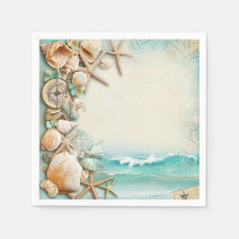 Guardanapo De Papel Conchas de casamento na praia