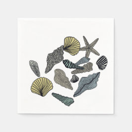 Guardanapo De Papel Conchas de vários tipos e cores