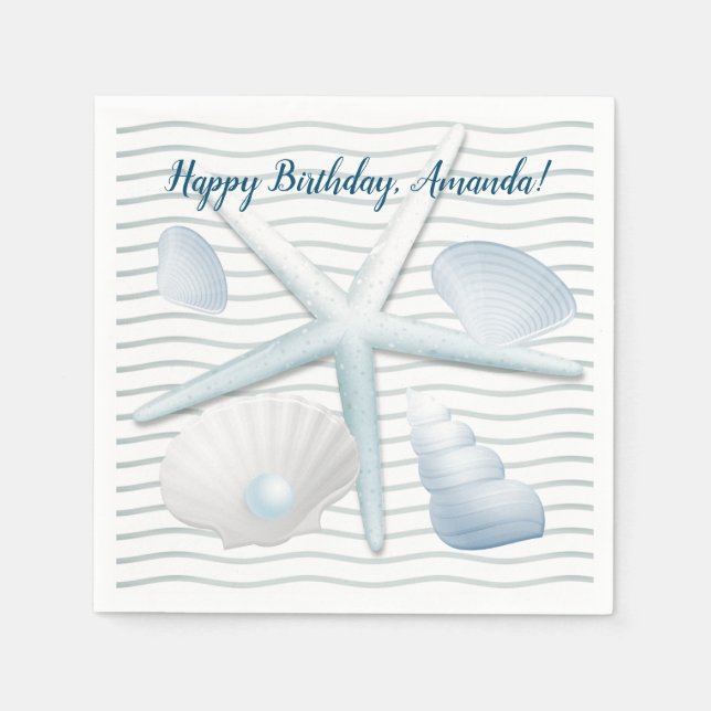 Guardanapo De Papel Conchas e Pérolas (Frente)