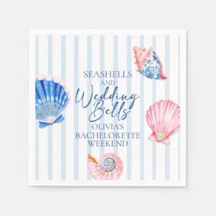 Guardanapo De Papel Conchas Marinhas e Sininhos de Casamento Despedida