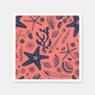 Guardanapo De Papel Conchas marinhas que vivem fundo de coral