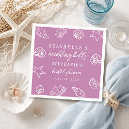 Guardanapo De Papel Conchas Marinhas & Sininhos de Casamento Chuveiro 
