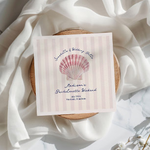 Guardanapo De Papel Conchas & Sininhos de Casamento Rosa Azul-Marinho