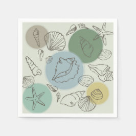 Guardanapo De Papel Conchas tropicais na praia