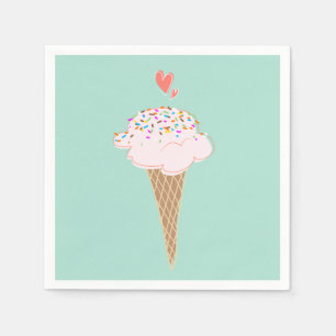 Guardanapo De Papel Cone Sorvete Bonito