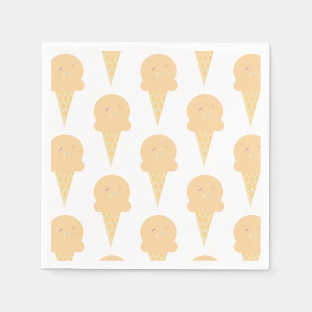 Guardanapo De Papel Cones de Festa de Aniversário de Sorvete (Frente)