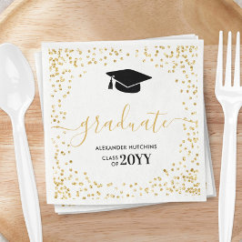 Guardanapo De Papel Confete Brilhante Dourado de Formatura Festa de Gr