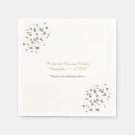 Guardanapo De Papel Confetes Pontos Azul Dourado