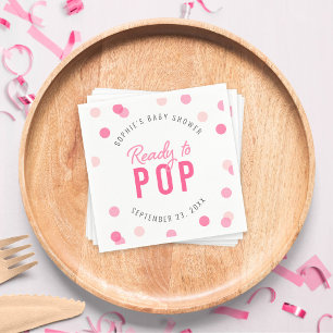 Guardanapo De Papel Confetes Rosa Pronto para Estourar Chã de Bebê