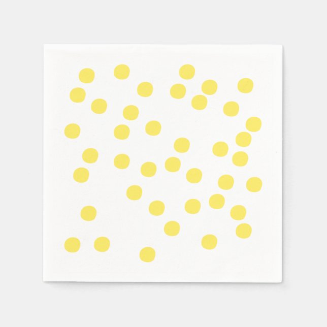 Guardanapo De Papel Confetti Amarelo / Polkadots (Frente)