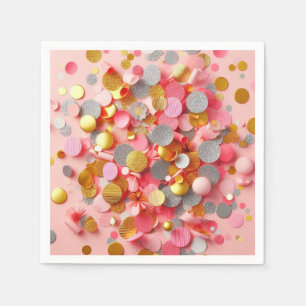 Guardanapo De Papel Confetti de festa rosa!