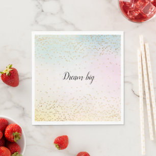 Guardanapo De Papel Confetti Dourado Amarelo-Rosa Aqua