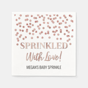 Guardanapo De Papel Confetti Dourado Rosa com amor