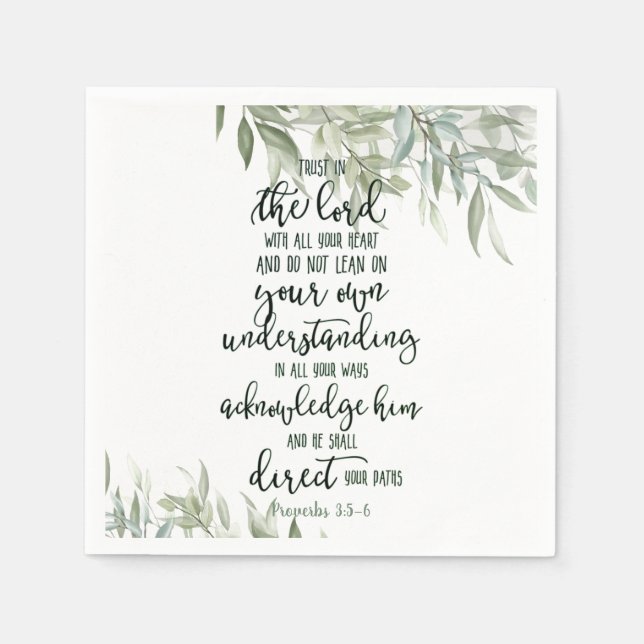 Guardanapo De Papel Confie no Lorde Flóral (Frente)