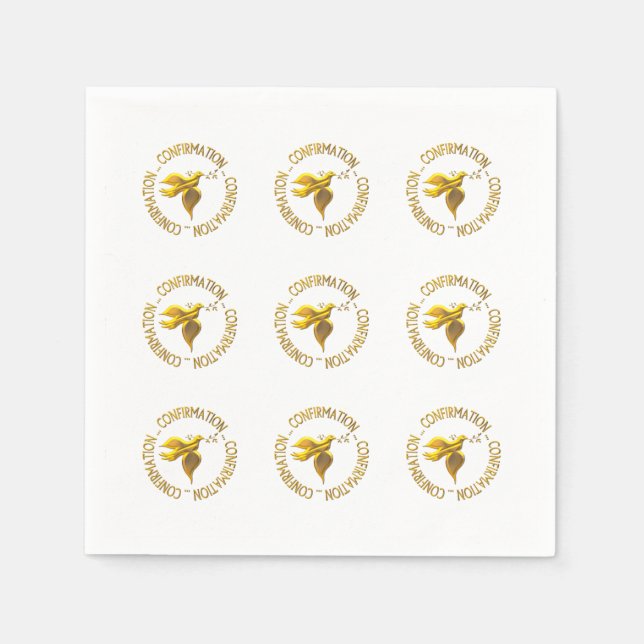 Guardanapo De Papel Confirmação do ouro e Espírito Santo (Frente)