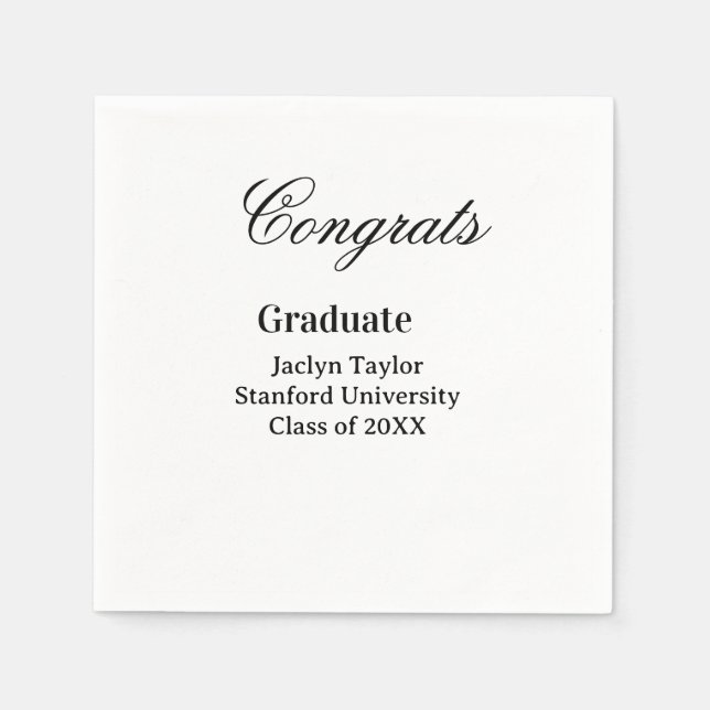 Guardanapo De Papel Congrats graduation name university name class of  (Frente)