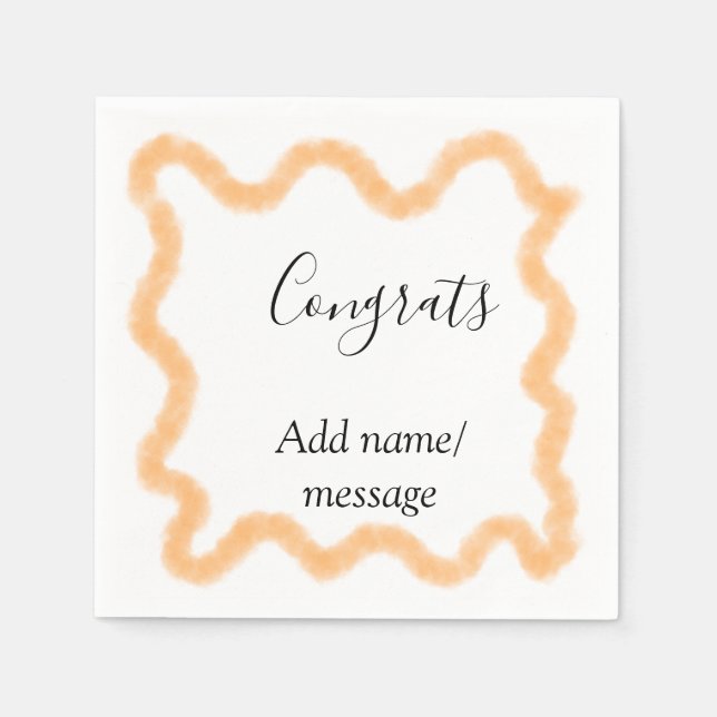 Guardanapo De Papel Congrats orange spiral Spanish border boho retro n (Frente)