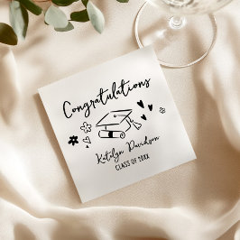 Guardanapo De Papel Congratulations Hand Drawn Doodle Graduation Party