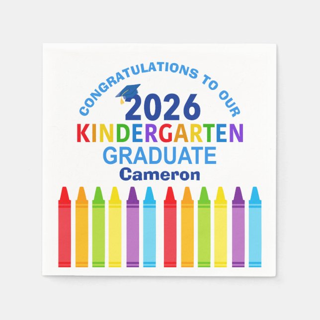 Guardanapo De Papel Congratulations Kindergarten Graduate Custom Party (Frente)