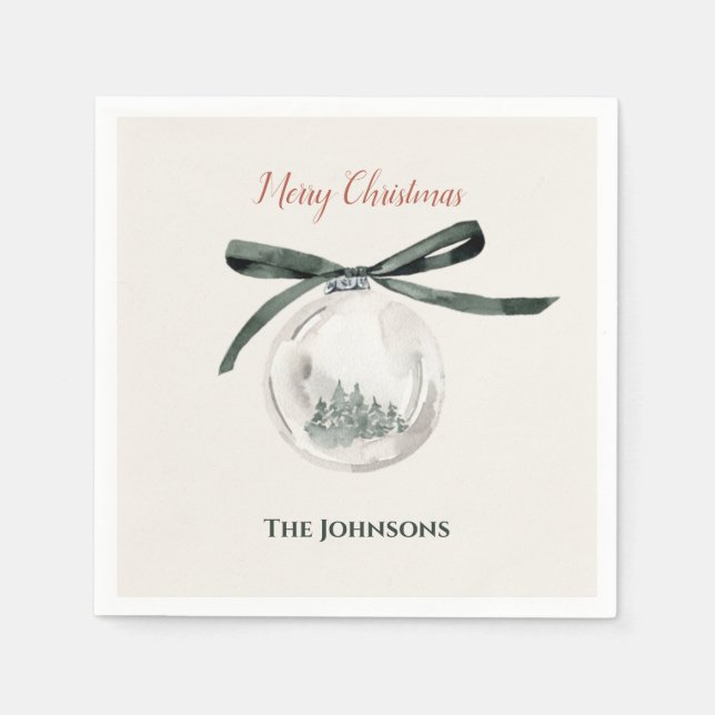 Guardanapo De Papel Conjunto de Portas copos de Natal Verde e Branco (Frente)