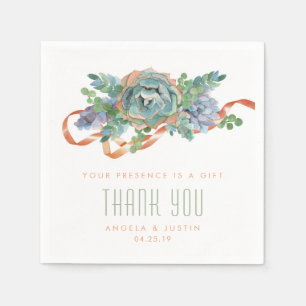 Guardanapo De Papel Conjunto do Succulent da aguarela que Wedding 2