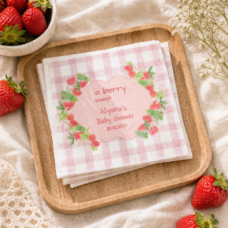 Guardanapo De Papel Conquette berry Morango Floral Fofo
