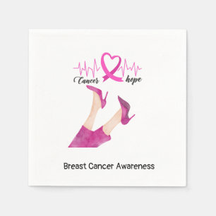 Guardanapo De Papel Consciência do Cancer da Mama Paz Amor Cura Rosa