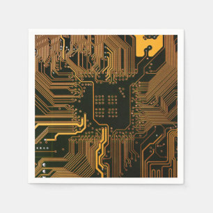 Guardanapo De Papel Conselho Nerd de saída PCB Laranja Circuito Eletrô