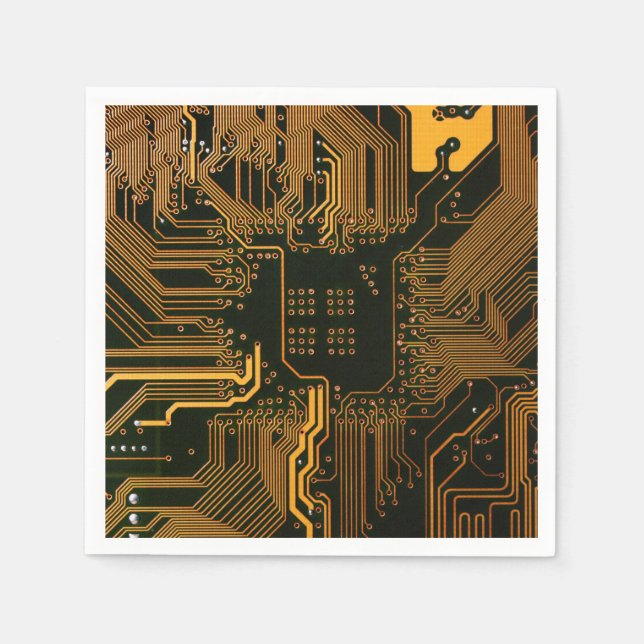 Guardanapo De Papel Conselho Nerd de saída PCB Laranja Circuito Eletrô (Frente)