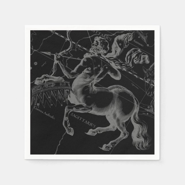 Guardanapo De Papel Constelação de Sagittarius Classy Hevelius Engave (Frente)