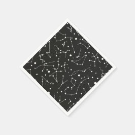 Guardanapo De Papel Constelações Branco e Preto